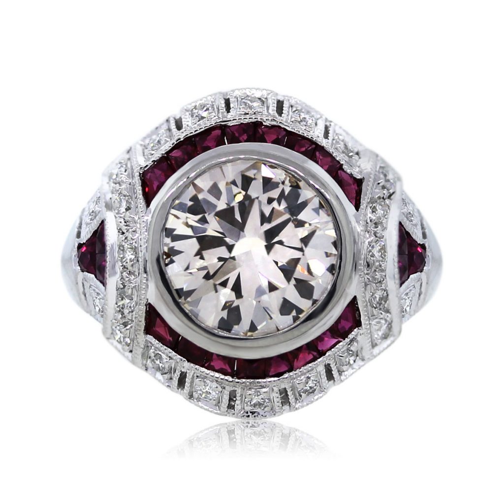 ruby art deco engagement ring