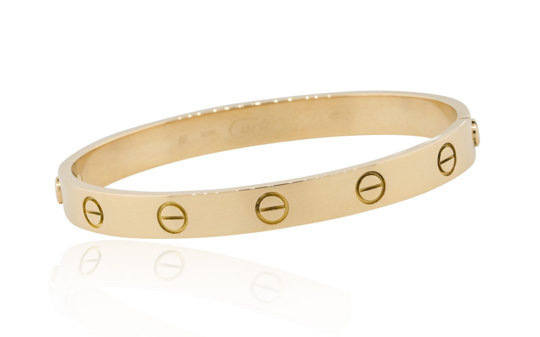 Cartier 18k Yellow Gold Old Style Size 16 Love Bangle Bracelet