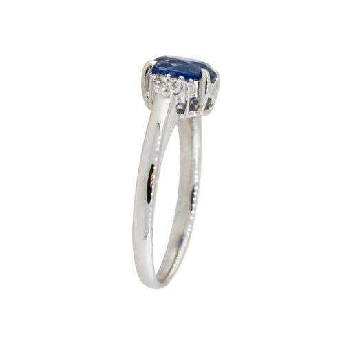 Platinum 1.58ct Oval Shape Sapphire Diamond Cluster Cocktail Ring - Image 17