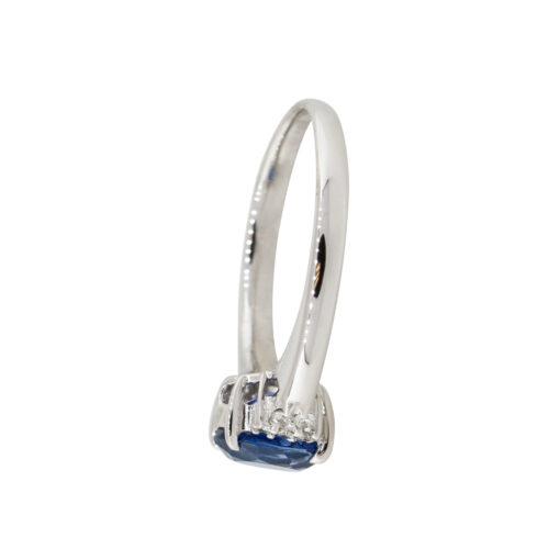Platinum 1.58ct Oval Shape Sapphire Diamond Cluster Cocktail Ring - Image 16