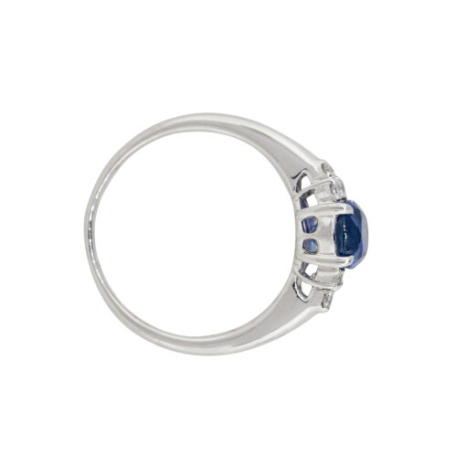 Platinum 1.58ct Oval Shape Sapphire Diamond Cluster Cocktail Ring - Image 11
