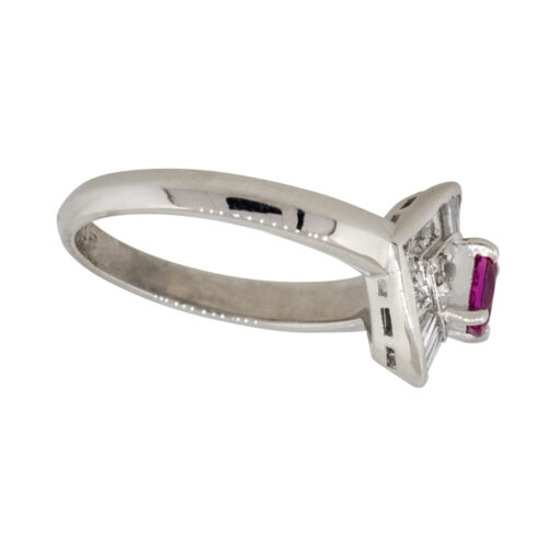 Platinum 0.47ct Ruby Diamond Eye Cocktail Ring - Image 9