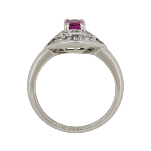 Platinum 0.47ct Ruby Diamond Eye Cocktail Ring - Image 10