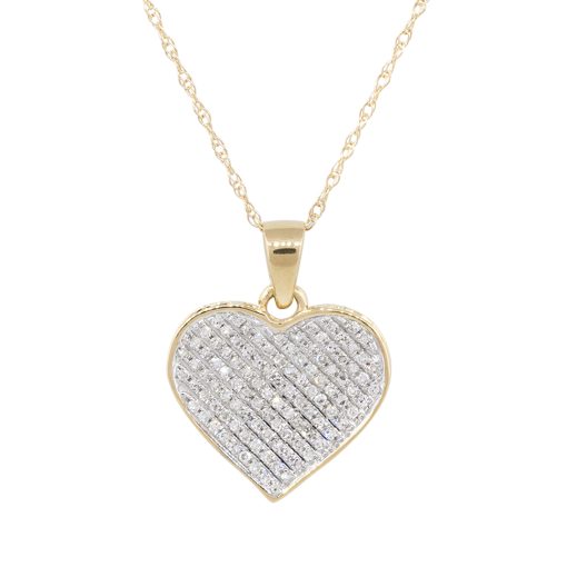 pave heart necklace gold