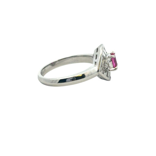 Platinum 0.47ct Oval Ruby Eye with Diamonds Cocktail Ring - Image 17
