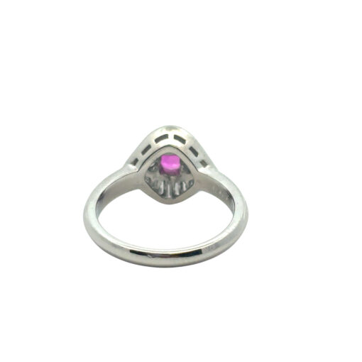 Platinum 0.47ct Oval Ruby Eye with Diamonds Cocktail Ring - Image 18