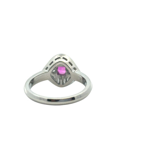 Platinum 0.47ct Oval Ruby Eye with Diamonds Cocktail Ring - Image 12