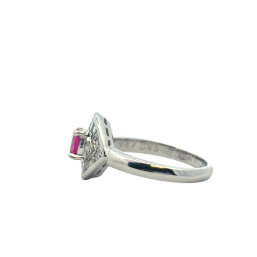 Platinum 0.47ct Oval Ruby Eye with Diamonds Cocktail Ring - Image 13