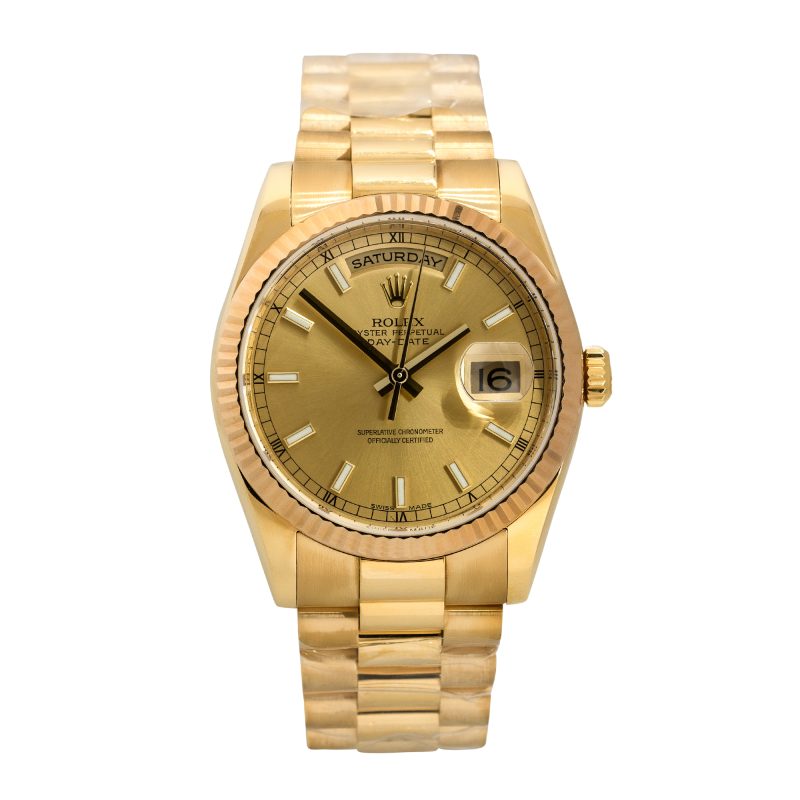 Rolex 118238 Day-Date 18k Yellow Gold 36mm Presidential Watch