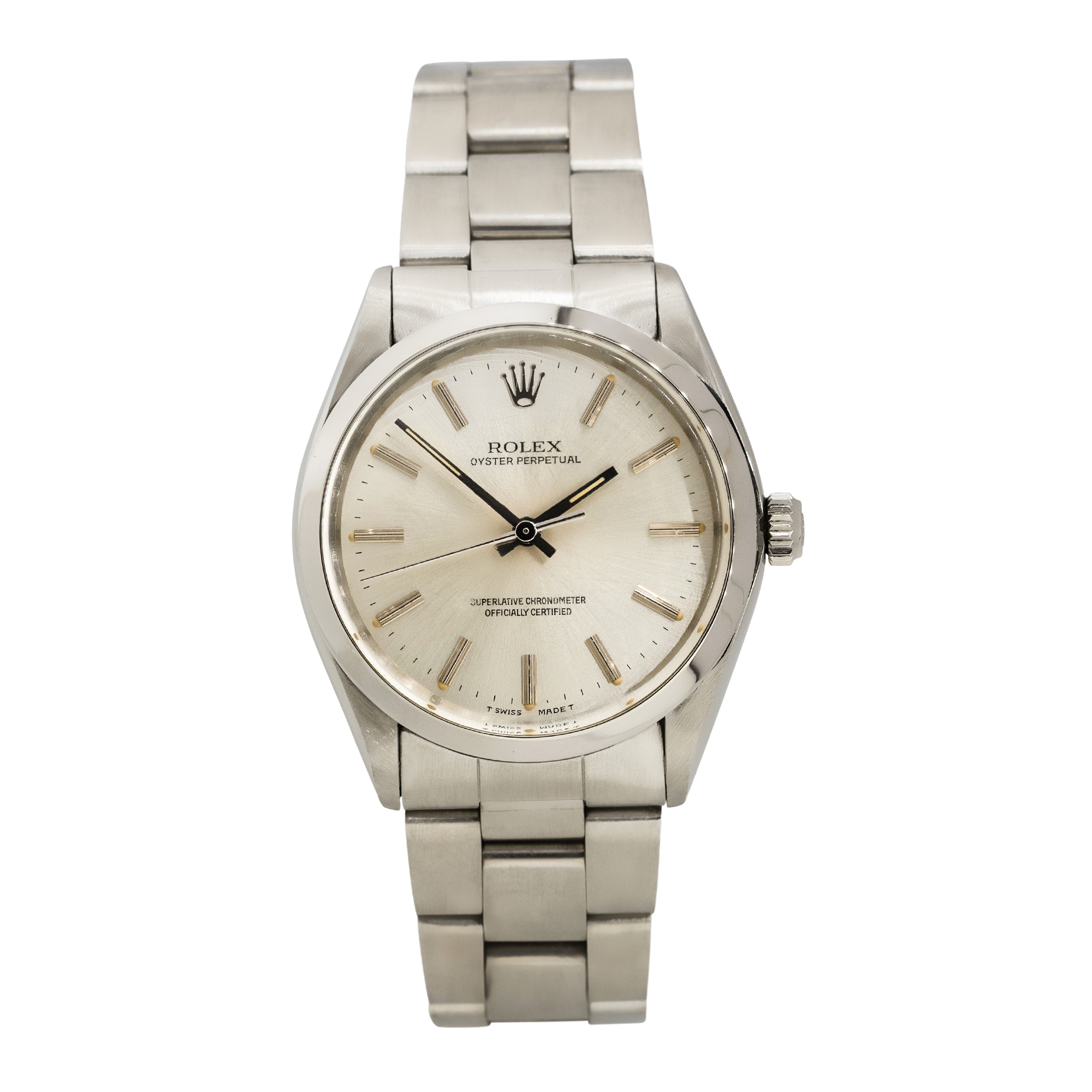 Rolex 1002 Oyster Perpetual Stainless Steel Silver Dial Watch