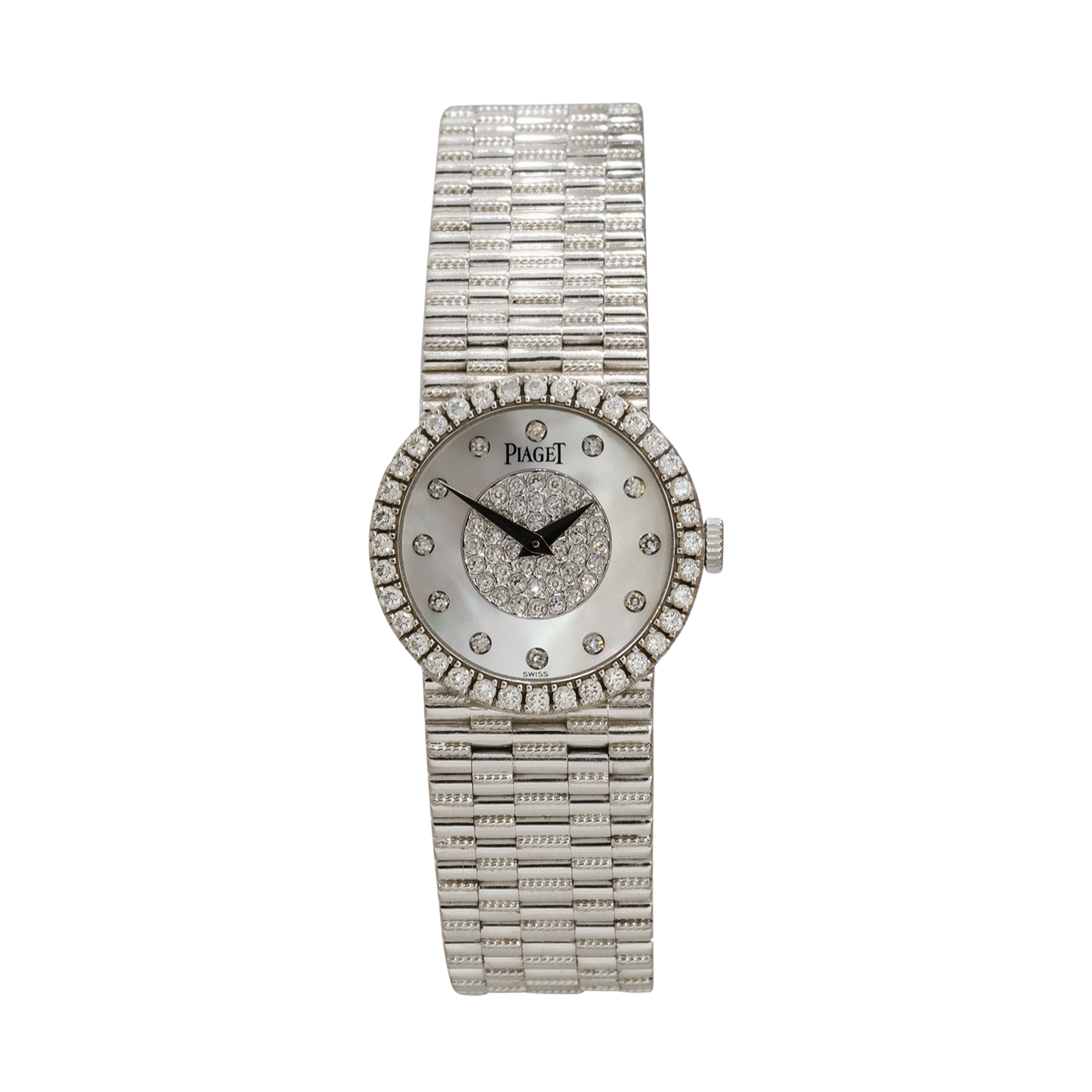 Piaget 9706G2 18k White Gold Mother Of Pearl Diamond Ladies Watch