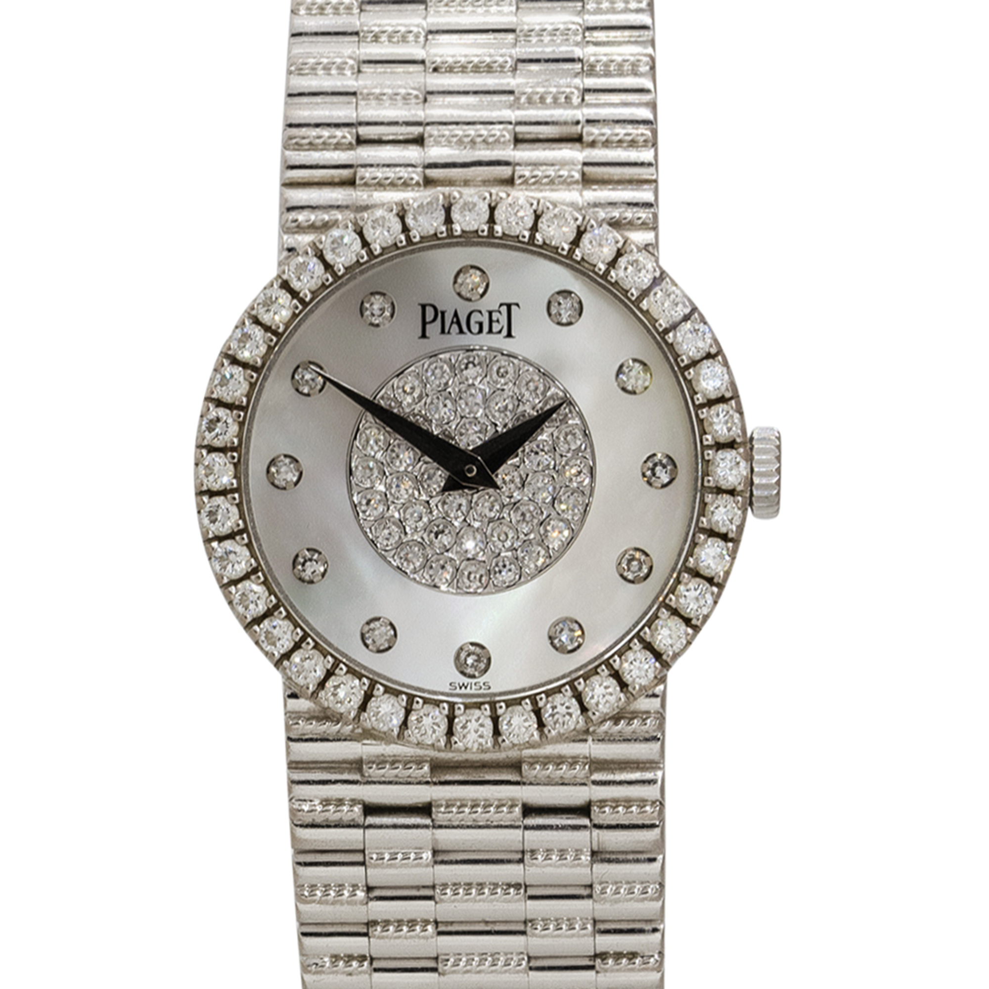 Piaget 9706G2 18k White Gold Mother Of Pearl Diamond Ladies Watch