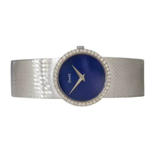 Piaget 9701A6 18k White Gold Lapis Diamond Ladies Watch - Image 8