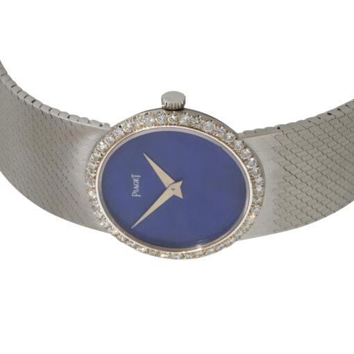 Piaget 9701A6 18k White Gold Lapis Diamond Ladies Watch - Image 9