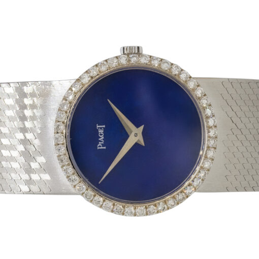 Piaget 9701A6 18k White Gold Lapis Diamond Ladies Watch - Image 12