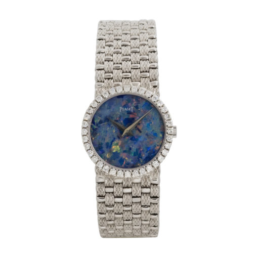 Gorgeous Navajo Ladies Blue Opal Silver Watch Sterling Tips 24459