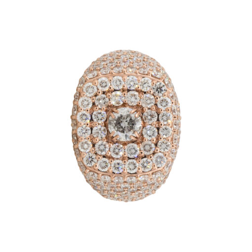 14k Rose Gold 12.78ctw Round Diamond Pave Mens Ring - Image 7
