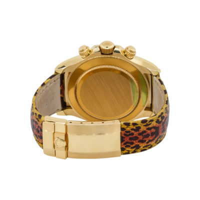 Rolex 116598 Daytona 18k Yellow Gold "Leopard" Sapphire & Diamond Watch