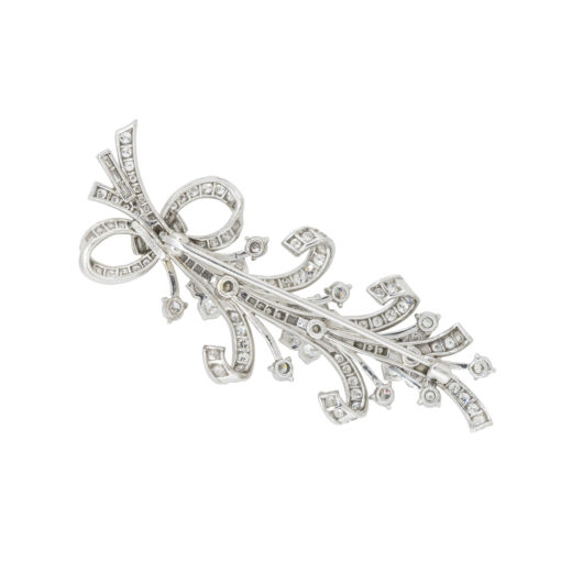 Tiffany & Co. Platinum 5ctw Diamond Floral Brooch Pin - Image 8