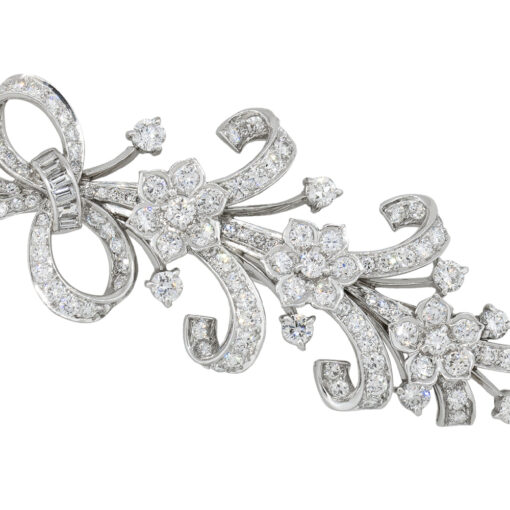 Tiffany & Co. Platinum 5ctw Diamond Floral Brooch Pin - Image 4