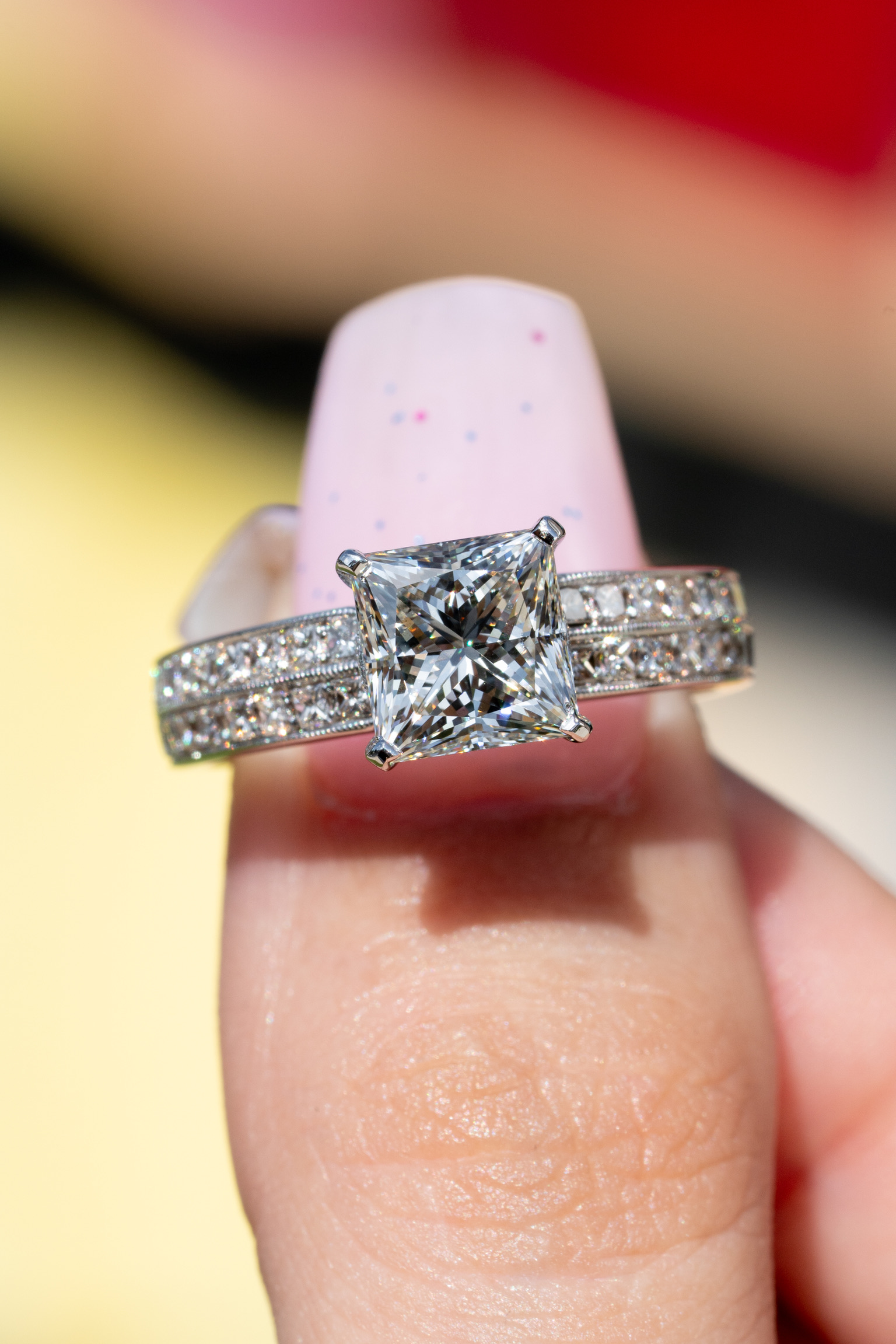 A. Jaffe Classics Three-Stone Diamond Engagement Ring Setting in White Gold  – Bremer Jewelry