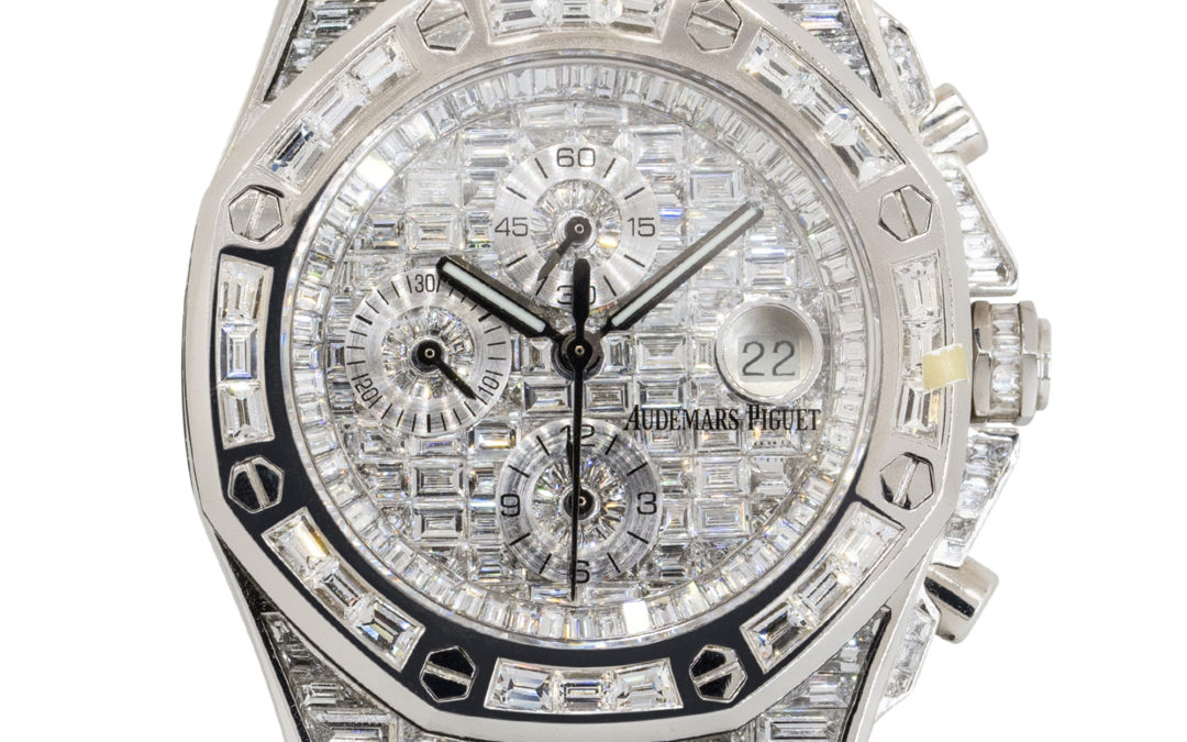Audemars Piguet Royal Oak Offshore 18k White Gold All Diamond Watch
