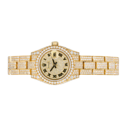 Rolex 179458 Datejust 18k Yellow Gold All Factory Diamond Watch - Image 6
