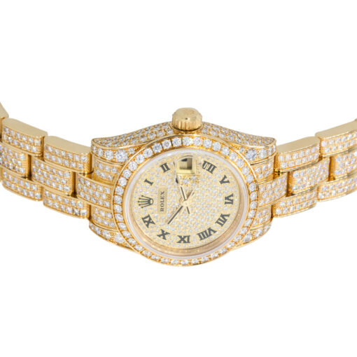 Rolex 179458 Datejust 18k Yellow Gold All Factory Diamond Watch - Image 8