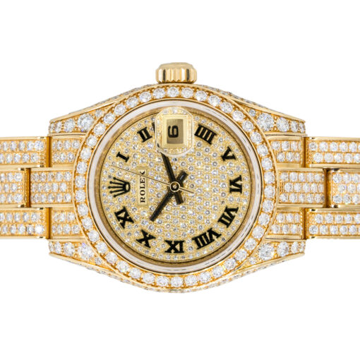 Rolex 179458 Datejust 18k Yellow Gold All Factory Diamond Watch - Image 7