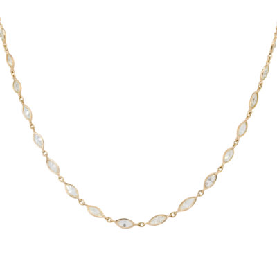 18k Yellow Gold 10.88ctw Marquise Cut Diamond Necklace