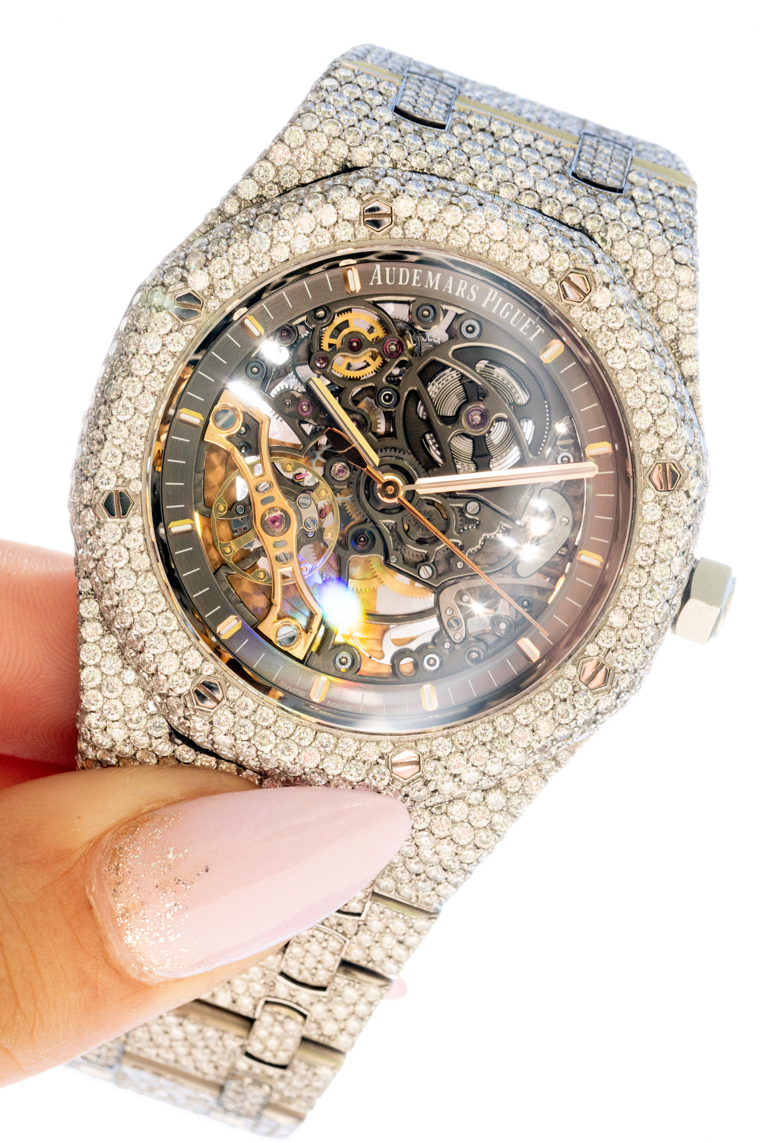 Audemars Piguet Royal Oak Skeleton 41mm Steel - Diamonds By Raymond Lee