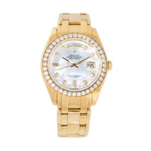 Rolex 18948 Day-Date 18k Mother Of Pearl Masterpiece Diamond Watch