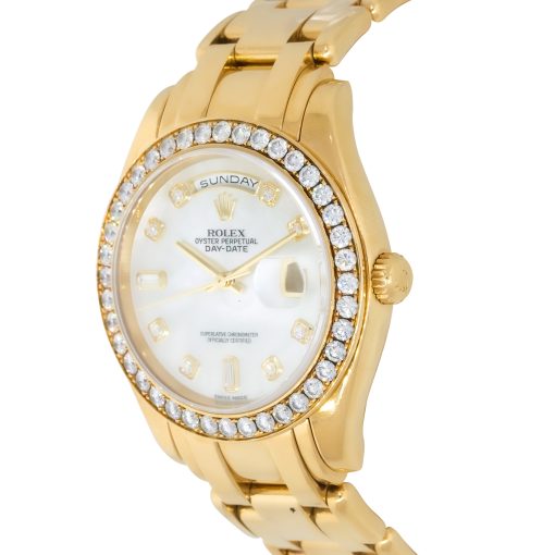 Rolex 18948 Day Date 18k Mother Of Pearl Masterpiece Diamond Watch