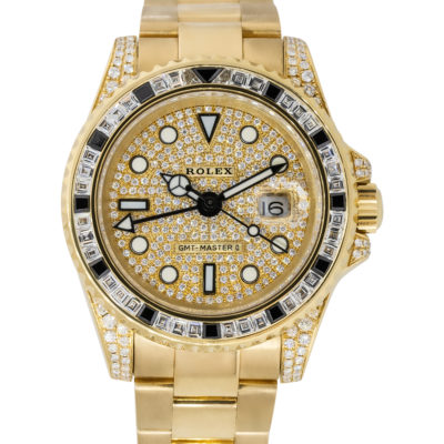 Rolex, 116718LN, GMT-Master, II, 18k ,Yellow Gold ,Diamond ,Pave Watch