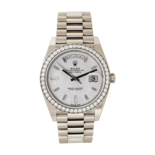 Rolex 228349RBR Day-Date 18k White Gold Meteorite Diamond Dial Watch