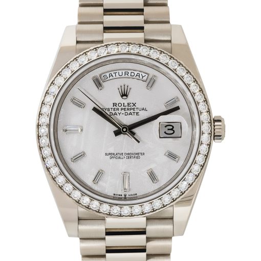 Rolex, 228349RBR, Day-Date, 18k ,White Gold ,Meteorite ,Diamond Dial ,Watch