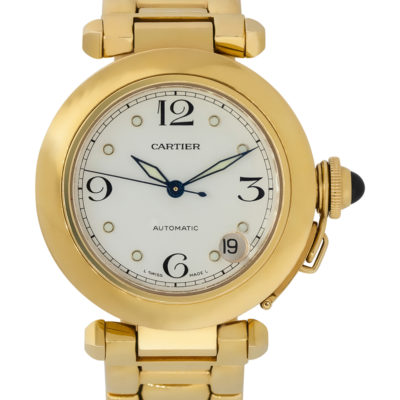 Cartier 1035 Pasha De Cartier 18k Yellow Gold White Dial Watch