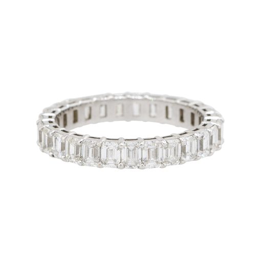 14k white gold 2.60ctw Emerald Cut Diamond Eternity Wedding Band