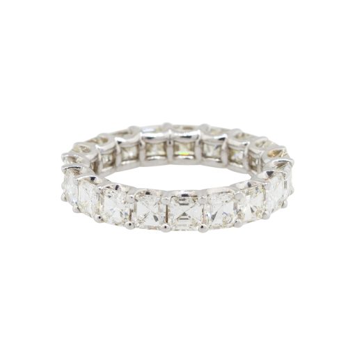 18k White Gold 4.71ctw Asscher Cut Diamond Eternity Wedding Ring