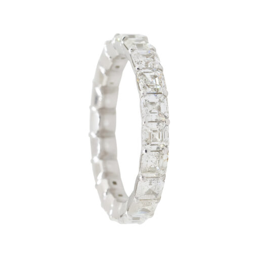 14k White Gold 3.95ctw Asscher Cut Diamond Eternity Band - Image 7