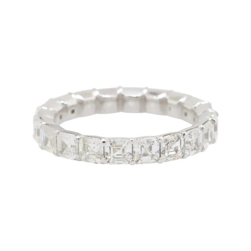 14k White Gold 3.95ctw Asscher Cut Diamond Eternity Band