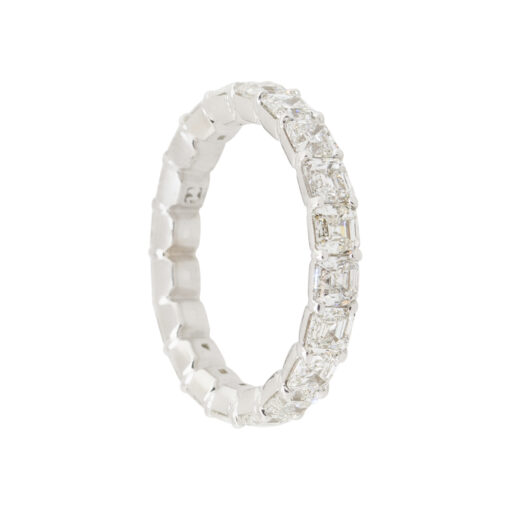 14k White Gold 3.95ctw Asscher Cut Diamond Eternity Band - Image 9