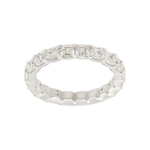 14k White Gold 3.95ctw Asscher Cut Diamond Eternity Band - Image 4