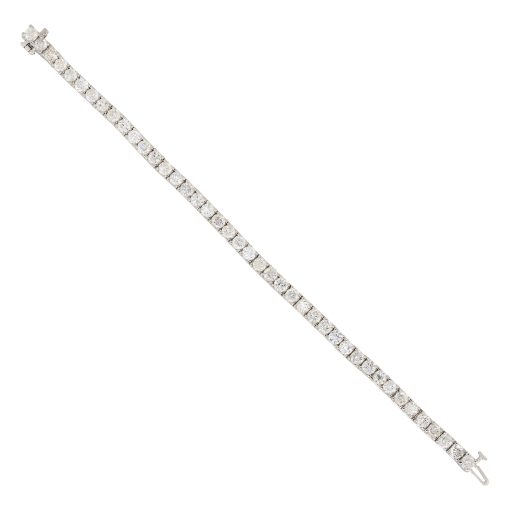 14k White Gold 5.20ctw Princess Cut Diamond Tennis Bracelet