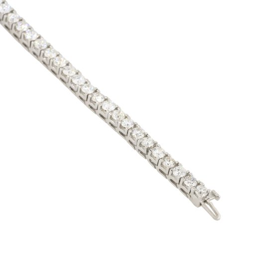 14k White Gold 5.20ctw Princess Cut Diamond Tennis Bracelet