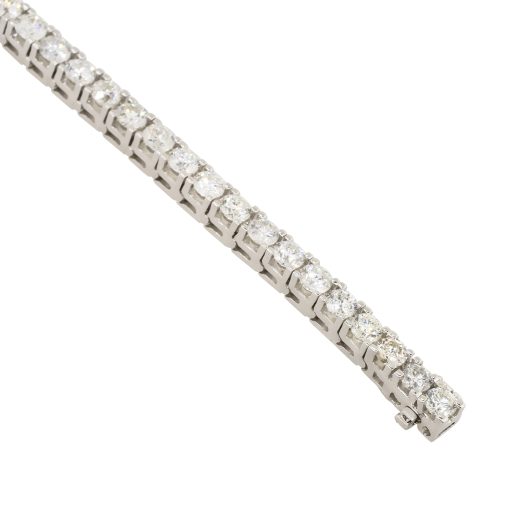 14k White Gold 5.20ctw Princess Cut Diamond Tennis Bracelet