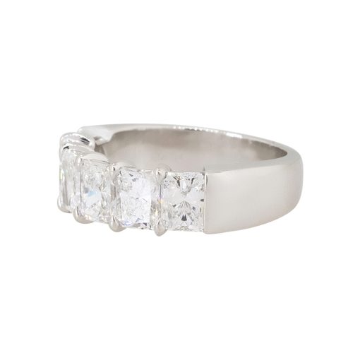 Platinum 3.03ctw Radiant Cut Diamond 6 Stone Wedding Band