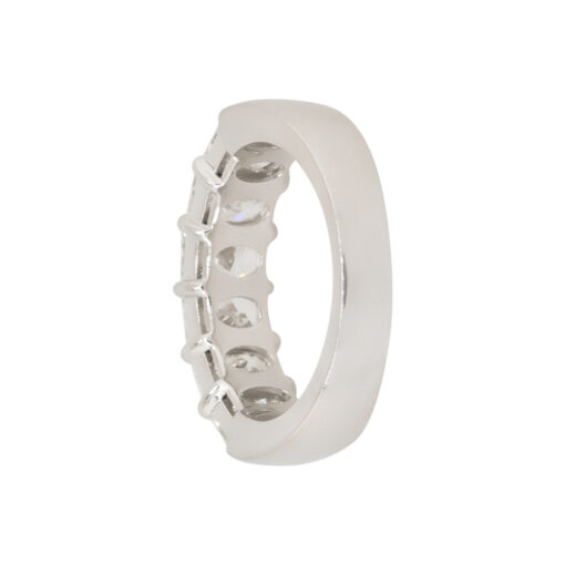 Platinum 3.03ctw Radiant Cut Diamond 6 Stone Wedding Band - Image 8