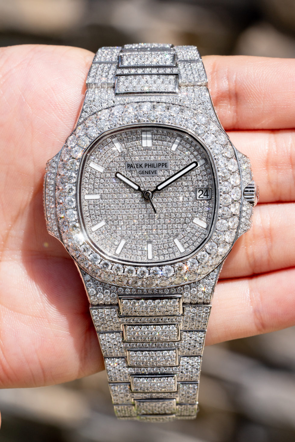 Patek Philippe Nautilus in White Gold with Diamonds - Diamonds by ...