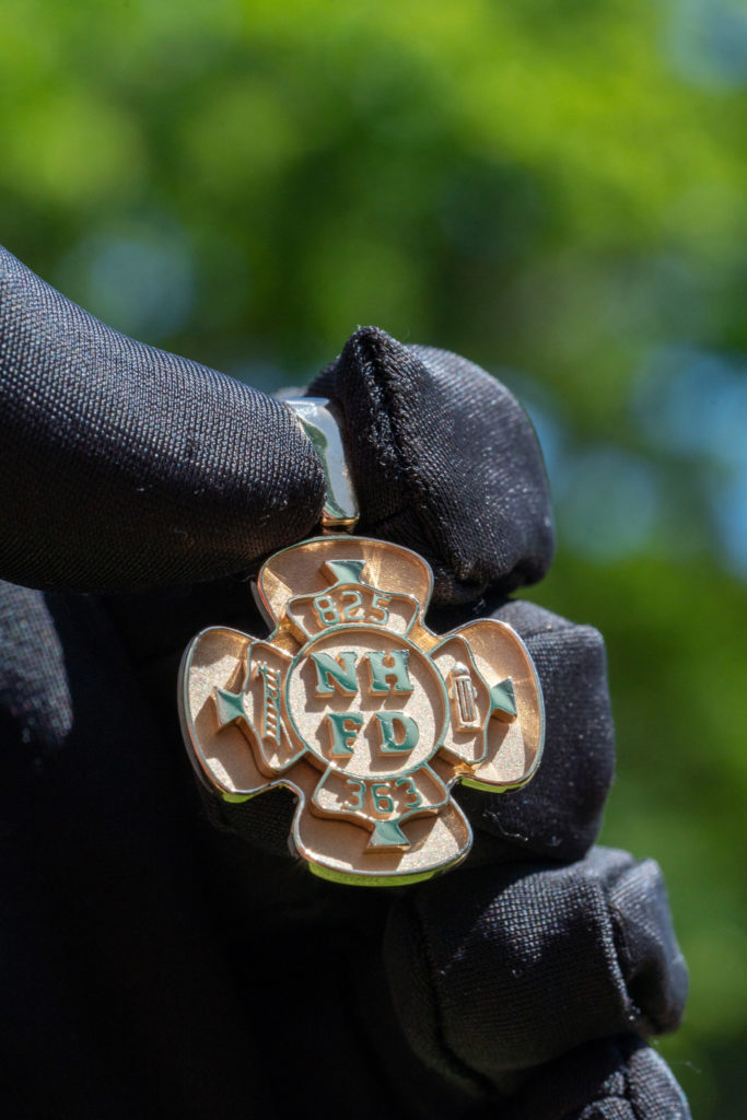 handmade custom firefighter pendant necklace. 